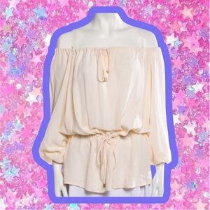 MICHAEL KORS boho Peasant Blouse S 70s 80s Shirt Hippie Free People Penny Lane